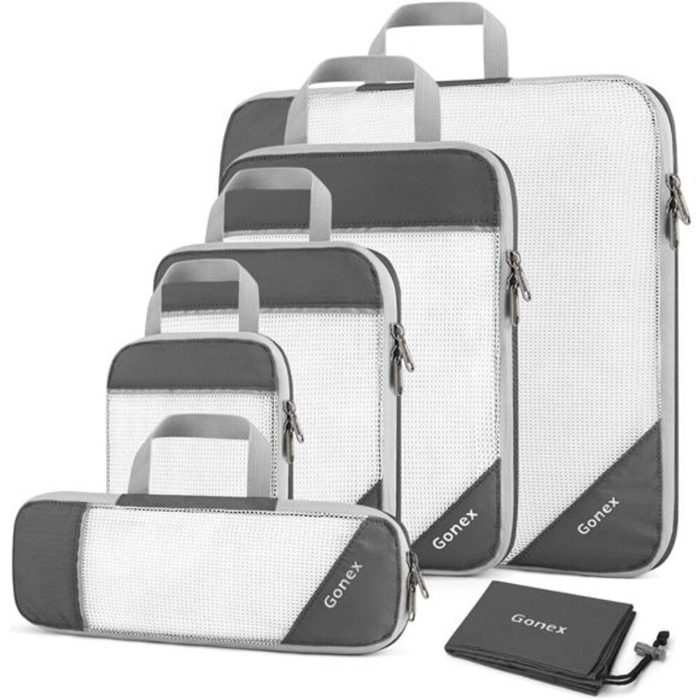 Compression Packing Cubes, Gonex Extensible Storage Mesh Bags Organizers
